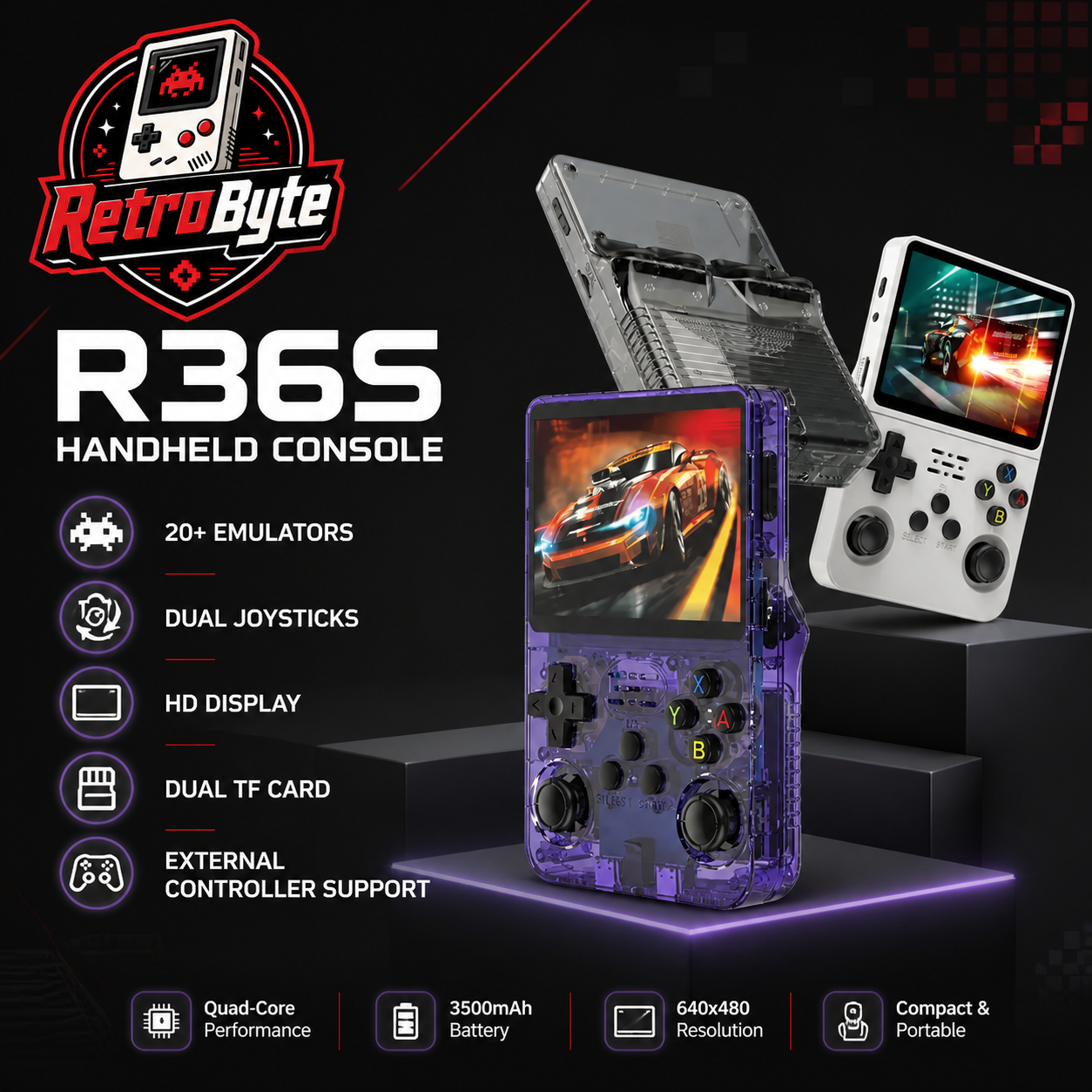 RetroByte R36S Retro Handheld Video Game Console