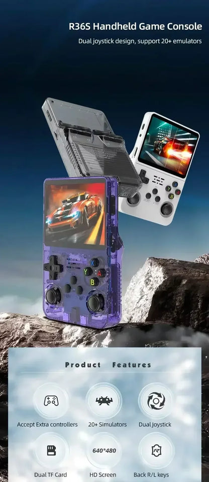 R36S Retro Handheld Video Game Console Open Source Linux System 3 5 Inch IPS Screen Portable Pocket Video Player 64GB 128GBGames